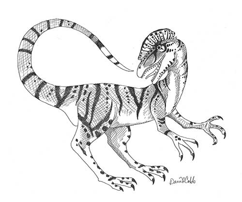 Dilophosaurus Drawing